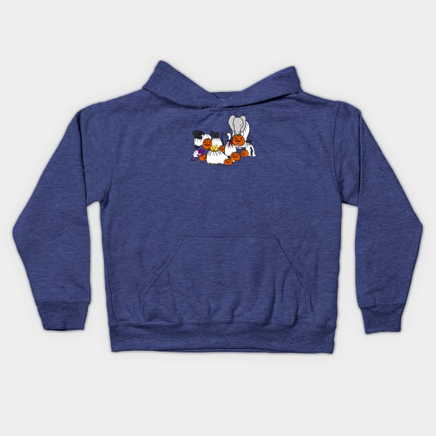 Cute Animals and Pumpkin Head Halloween Horror Costumes Kids Hoodie by ellenhenryart